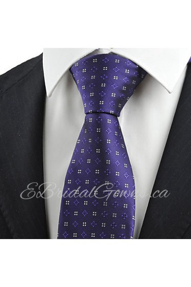 Men's Flora Checked Pattern Tie Necktie For Meeting Wedding Holiday Business With Gift Box (3 Colors Available)