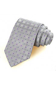 Men's Flora Checked Pattern Classic Tie Necktie Wedding Holiday Business With Gift Box (4 Colors Available)