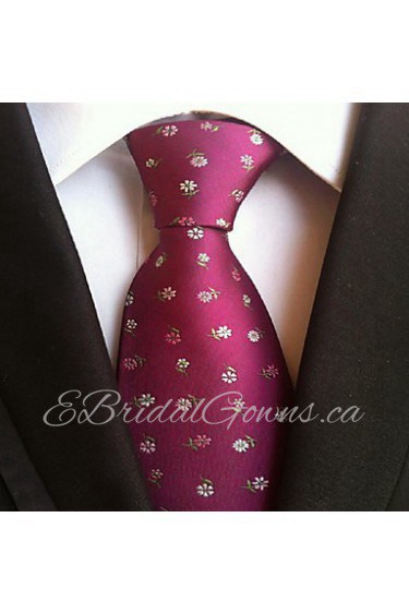 Men Wedding Cocktail Necktie At Work Rosered Flower Tie