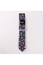 Fashion Men Casual Floral Skinny Necktie Kerchief Set(Width:6.5cm)