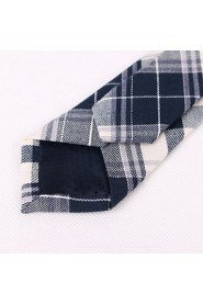 Blue And Gray Cotton Fine Grid Tie