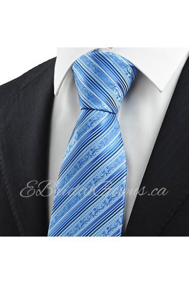 Men's Flora Pattern Striped Microfiber Tie Necktie Formal Wedding Holiday With Gift Box (3 Colors Available)