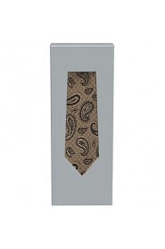 Men's Brown Paisley Black Necktie Formal Business/Wedding/Party/Work/Casual Tie With Gift Box