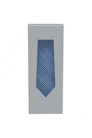 Men's Necktie Dark Blue Plaid Check Business Work Casual Tie With Gift Box