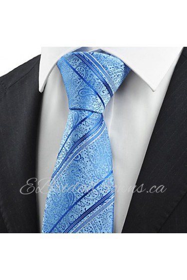 Men's Paisley Floral Striped Microfiber Tie Necktie Unique Wedding Holiday With Gift Box (4 Colors Available)