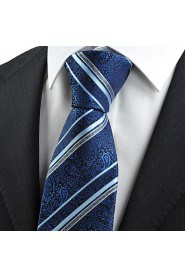 Men's Paisley Floral Striped Microfiber Tie Necktie Unique Wedding Holiday With Gift Box (4 Colors Available)