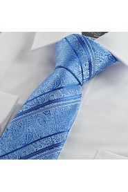 Men's Paisley Floral Striped Microfiber Tie Necktie Unique Wedding Holiday With Gift Box (4 Colors Available)