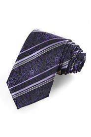 Men's Paisley Floral Striped Microfiber Tie Necktie Unique Wedding Holiday With Gift Box (4 Colors Available)