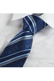 Men's Paisley Floral Striped Microfiber Tie Necktie Unique Wedding Holiday With Gift Box (4 Colors Available)