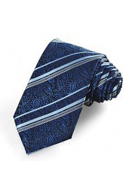 Men's Paisley Floral Striped Microfiber Tie Necktie Unique Wedding Holiday With Gift Box (4 Colors Available)