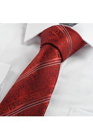 Men's Paisley Floral Striped Microfiber Tie Necktie Unique Wedding Holiday With Gift Box (4 Colors Available)