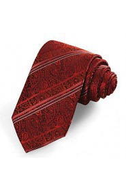 Men's Paisley Floral Striped Microfiber Tie Necktie Unique Wedding Holiday With Gift Box (4 Colors Available)