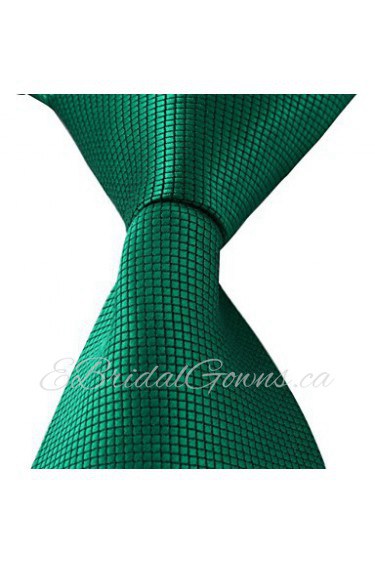 New Classic Dark Green Leisure Jacquard Silk Men Necktie Tie