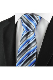 Men's Striped Microfiber Tie Necktie Formal Wedding Party Holiday Business With Gift Box (5 Colors Available)