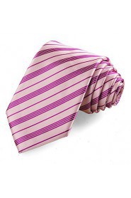 Men's Tie Necktie Pink Striped Wedding/Business/Party/Work/Casual With Gift Box