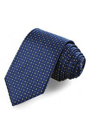 Men's Tie Blue Polka Dots Necktie With Gift Box Wedding/Business/Party/Cocktail/Casual