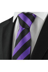 Men's Striped Microfiber Tie Suits Necktie Formal Wedding Party Holiday With Gift Box (5 Colors Available)