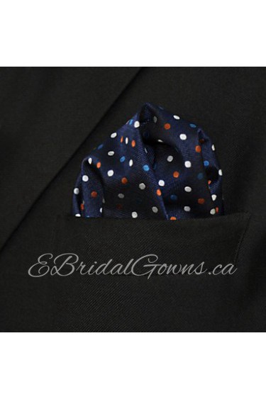 Blue Dotty Dots Pocket Square Hankies Hanky Mens Handkerchief Large