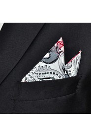 Paisley Gray Red Handkerchieves Mens Neckties Hanky Pocket Square