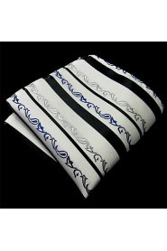 Men's Pocket Square Ripple White 100% Silk Business