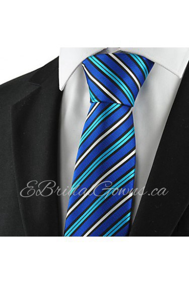 Men's Striped Microfiber Tie Necktie For Formal Wedding Holiday With Gift Box (3 Colors Available)