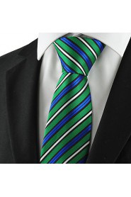 Men's Striped Microfiber Tie Necktie For Formal Wedding Holiday With Gift Box (3 Colors Available)