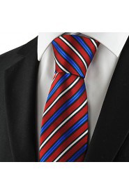 Men's Striped Microfiber Tie Necktie For Formal Wedding Holiday With Gift Box (3 Colors Available)