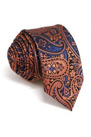 Men's Tie Burgundy Paisley Skinny Necktie Fashion 100% Silk Business