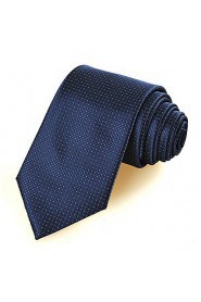 Men's Navy Dark Blue Dot Necktie Business Work Casual Tie With Gift Box