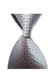 Men's Crossed Checked Microfiber Tie Necktie With Gift Box (8 Colors Available)