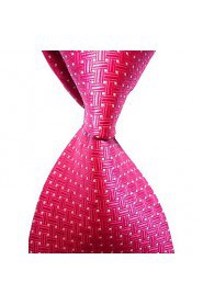 Men's Crossed Checked Microfiber Tie Necktie With Gift Box (8 Colors Available)