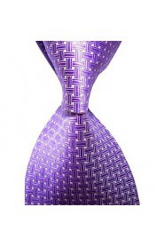 Men's Crossed Checked Microfiber Tie Necktie With Gift Box (8 Colors Available)