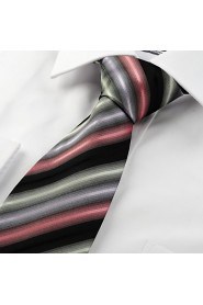 Men's Gradient Color Striped Microfiber Tie Necktie For Wedding Party Holiday With Gift Box(5 Colors Available)