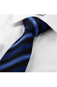 Men's Gradient Color Striped Microfiber Tie Necktie For Wedding Party Holiday With Gift Box(5 Colors Available)