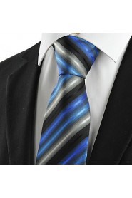 Men's Gradient Color Striped Microfiber Tie Necktie For Wedding Party Holiday With Gift Box(5 Colors Available)