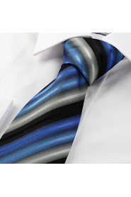 Men's Gradient Color Striped Microfiber Tie Necktie For Wedding Party Holiday With Gift Box(5 Colors Available)