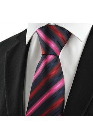 Men's Gradient Color Striped Microfiber Tie Necktie For Wedding Party Holiday With Gift Box(5 Colors Available)