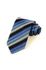 Men's Gradient Color Striped Microfiber Tie Necktie For Wedding Party Holiday With Gift Box(5 Colors Available)