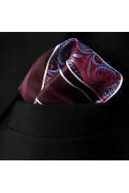 Paisley Blue Red White Pocket Square Mens Hankies Hanky