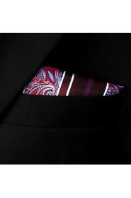 Paisley Blue Red White Pocket Square Mens Hankies Hanky