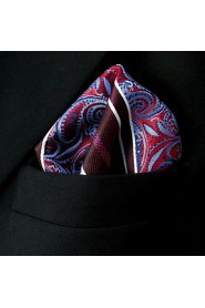 Paisley Blue Red White Pocket Square Mens Hankies Hanky