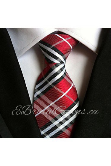 Men Wedding Cocktail Necktie At Work Wine White Cross Tie