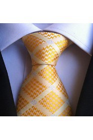 Men Wedding Cocktail Necktie At Work Orange Beige Tie