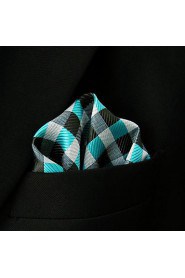 Men's Casual Check Pattern Multicolor Silk Handkerchief