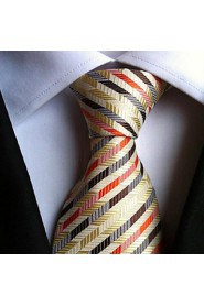 Men Wedding Cocktail Necktie At Work Beige Red Colors Tie