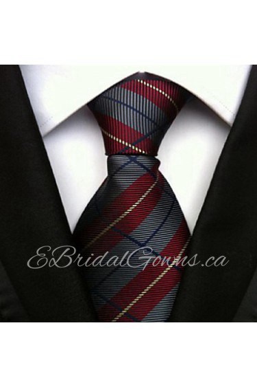 Men Wedding Cocktail Necktie At Work Gray Red Colors Tie