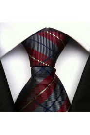 Men Wedding Cocktail Necktie At Work Gray Red Colors Tie