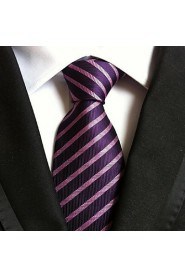 Men Wedding Cocktail Necktie At Work Purple Black Tie