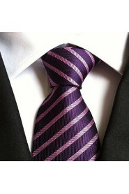 Men Wedding Cocktail Necktie At Work Purple Black Tie