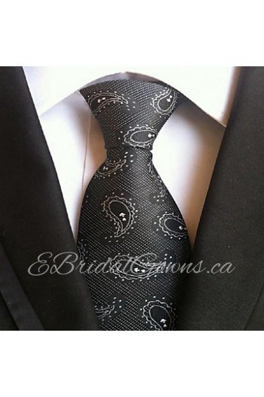 Men Wedding Cocktail Necktie At Work Black Gray Muti Tie